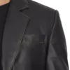mens premium black leather blazer