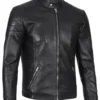 mens Black biker leather jacket