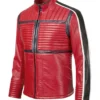 Kobra Kid Jacket Mikey Way Quilted Red Leather Jacket