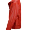 Mens Red Biker Leather Jacket