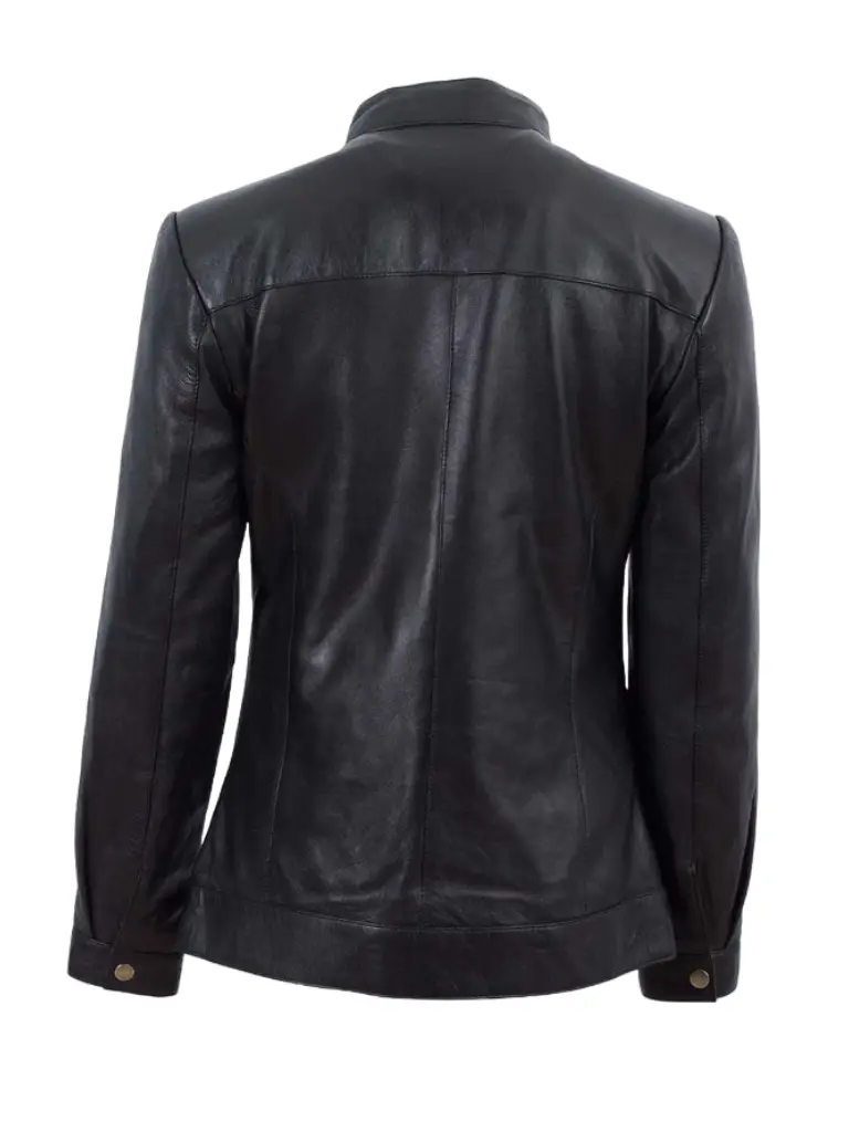 Women Biker Leather Black Jacket
