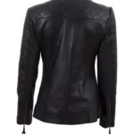 Black Cafe Racer Leather Jacket