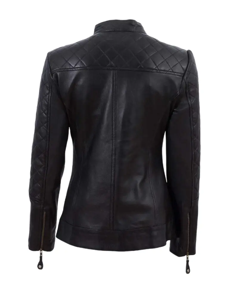 Black Cafe Racer Leather Jacket