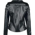 Women Black Studded Leather Jacket
