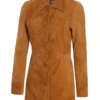 Women's Light Brown Real Suede Coat