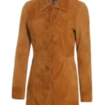 Women's Light Brown Real Suede Coat