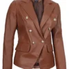 women leather blazer