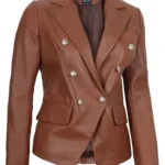 women leather blazer