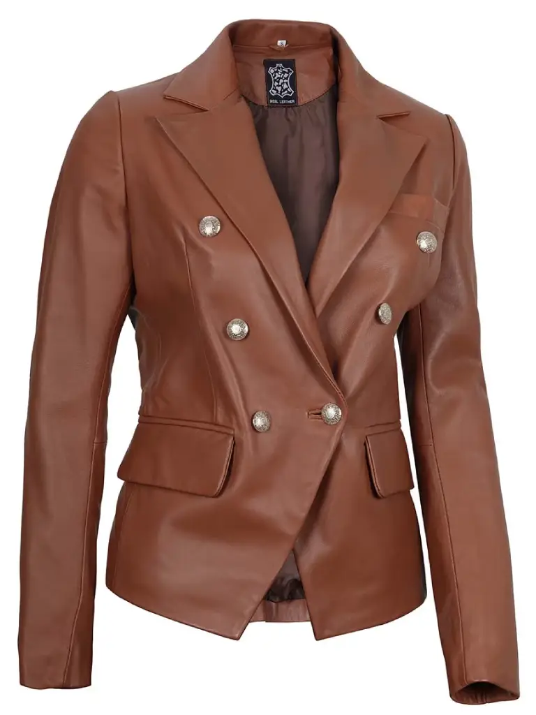 women leather blazer