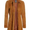Women's Light Brown Real Suede Coat
