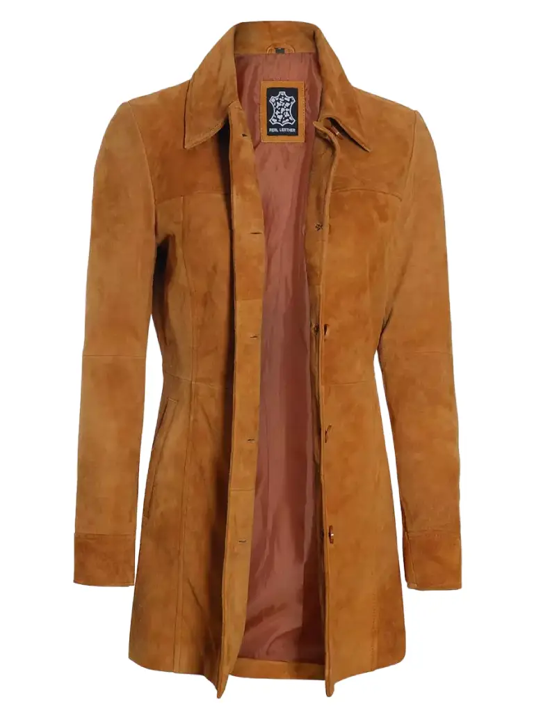 Women's Light Brown Real Suede Coat