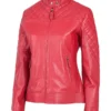 Cafe Racer Red Leather Jacket