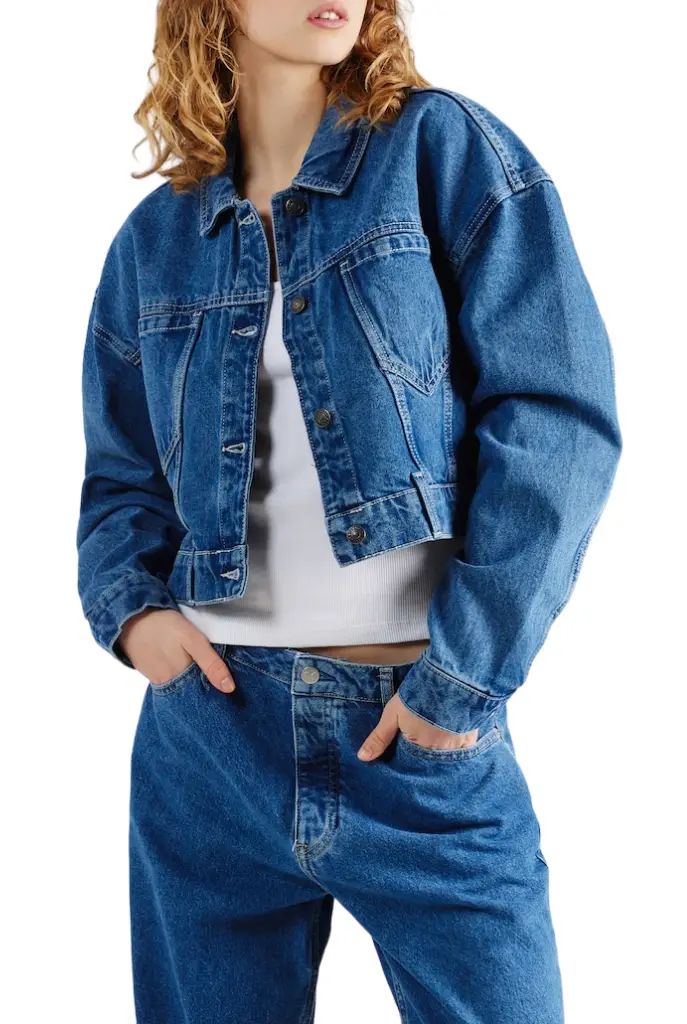 womens seasoned denim jacket
