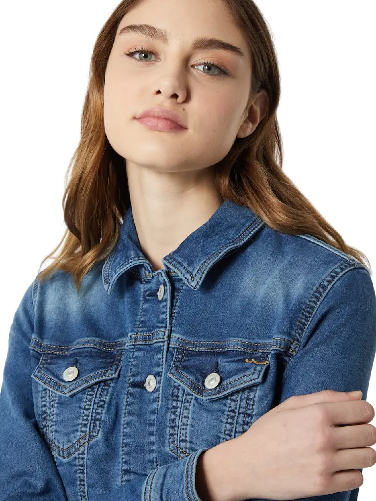 women front blue denim jacket