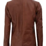 Womens Two Button Leather Blazer