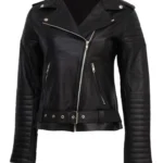 Womens Black Motorcycle Leather Jacket