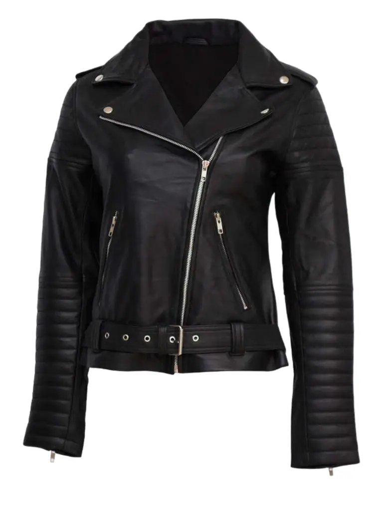 Womens Black Motorcycle Leather Jacket