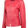 Red Classic Motorcycle Jacket