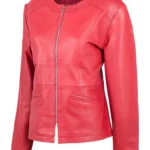Red Classic Motorcycle Jacket