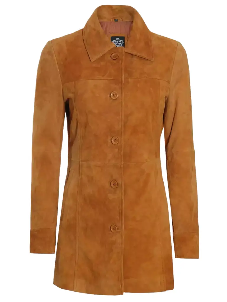 Women's Light Brown Real Suede Coat