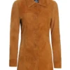 Women's Light Brown Real Suede Coat