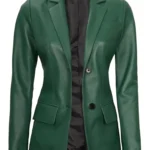 Women's Dark Green Genuine Blazer