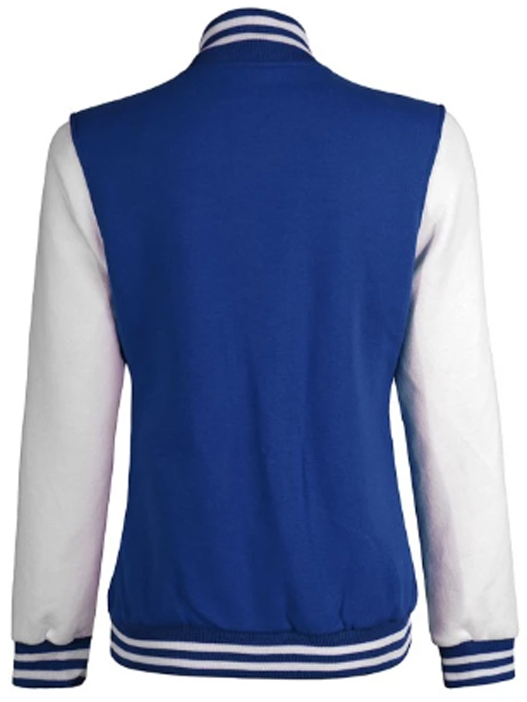 womens Blue and White Varsity baseball Jacket