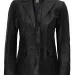 womens two button black blazer