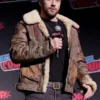Aaron-Taylor-Johnson-Comic-Con-2024-Shearling-Leather-Jacket