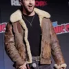 Aaron-Taylor-Johnson-Comic-Con-Shearling-Leather-Jacket