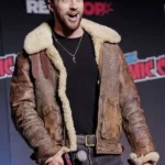 Aaron-Taylor-Johnson-Comic-Con-Shearling-Leather-Jacket