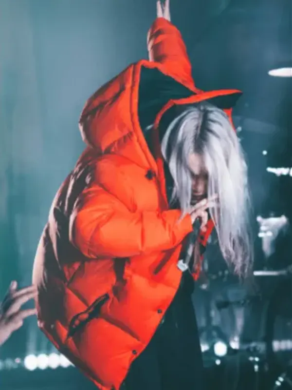 American-Billie-Eilish-Red-Puffer-Jacket