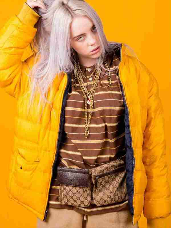 Billie-Eilish-Ocean-Eyes-Bomber-Yellow-Quilted-Puffer-Jacket