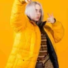 Billie-Eilish-Ocean-Eyes-Yellow-Quilted-Puffer-Jacket