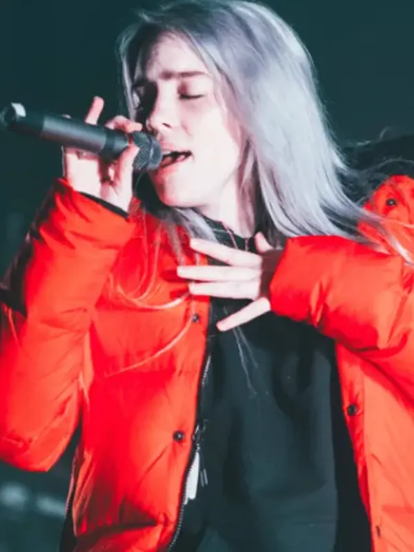 Billie-Eilish-Red-Puffer-Jacket