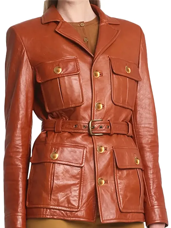 Black Bag Cate Blanchett Brown Leather Jacket