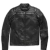 Black-Leather-Biker-Jacket-Motorcycle-Vents-Cafe-Racer-Jacket