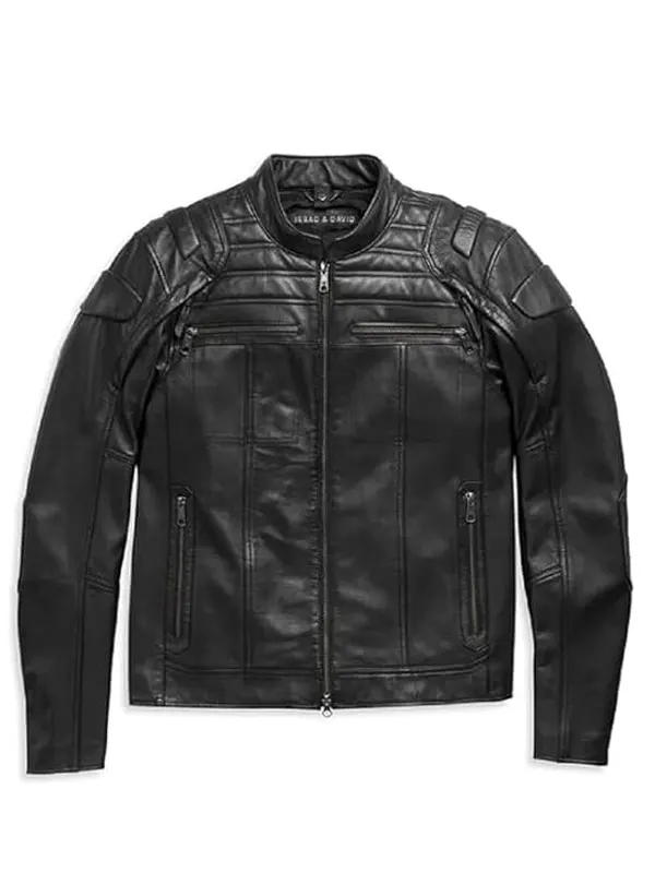 Black-Leather-Biker-Jacket-Motorcycle-Vents-Cafe-Racer-Jacket