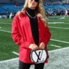 Brittany-Mahomes-Oversized-Custom-Red-Cotton-Jacket