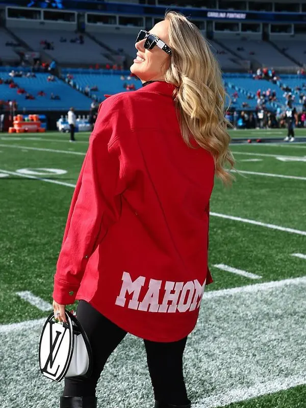 Brittany-Mahomes-Oversized-Custom-Red-Jacket