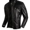 Casual-Black-Leather-Cafe-Racer-Jacket-Mens