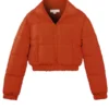 Casual-Style-Cropped-Orange-Puffer-Jacket