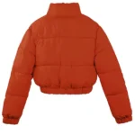 Casual-Style-Cropped-Orange-Puffer-Jacket-Back