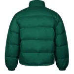 Casual-Style-Dark-Green-Puffer-Jacket-Back