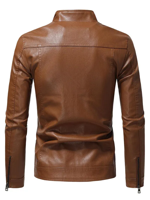 Classic-Slim-Fit-Brown-Leather-Jacket-Men-Back