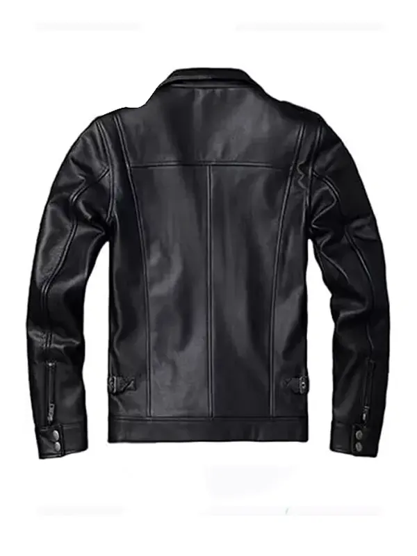 Classic-Style-Real-Black-Leather-Field-Jacket-Back