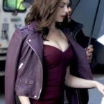 Daphne-Kluger-Purple-leather-Jacket