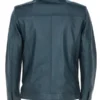 Deshawn-Mens-Blue-Bomber-Leather-Shirt-Jacket-Back.