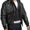 Distressed-Black-Leather-Biker-Jacket-With-Detachable-Hood