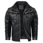 Fred-Mens-Hooded-Black-Leather-Jacket.